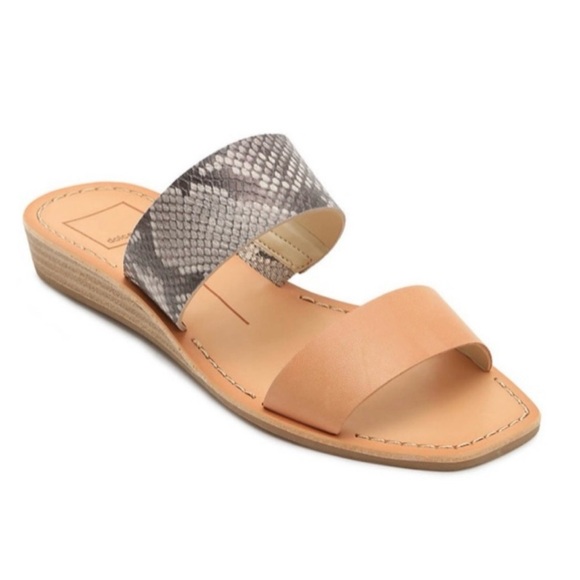 Dolce Vita - Snake Print Low Wedge Sandals - Picture 4 of 9